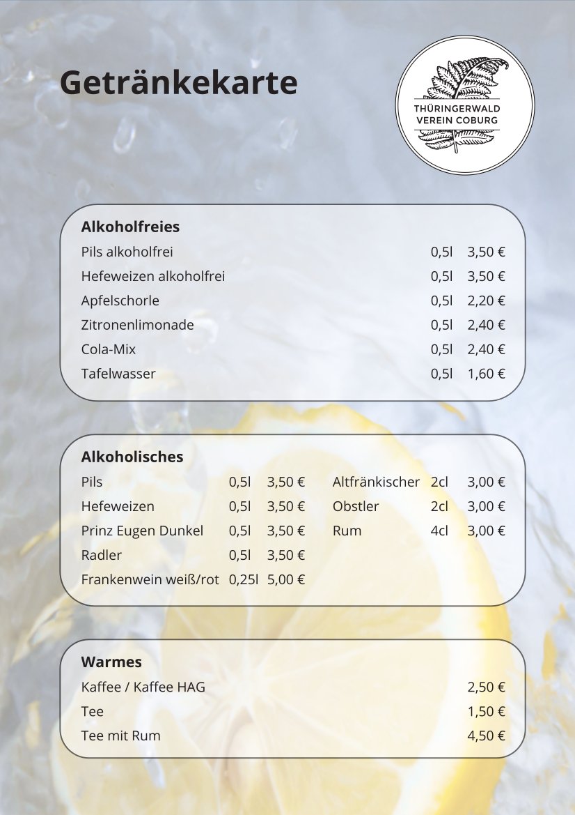 Getränkekarte 2025