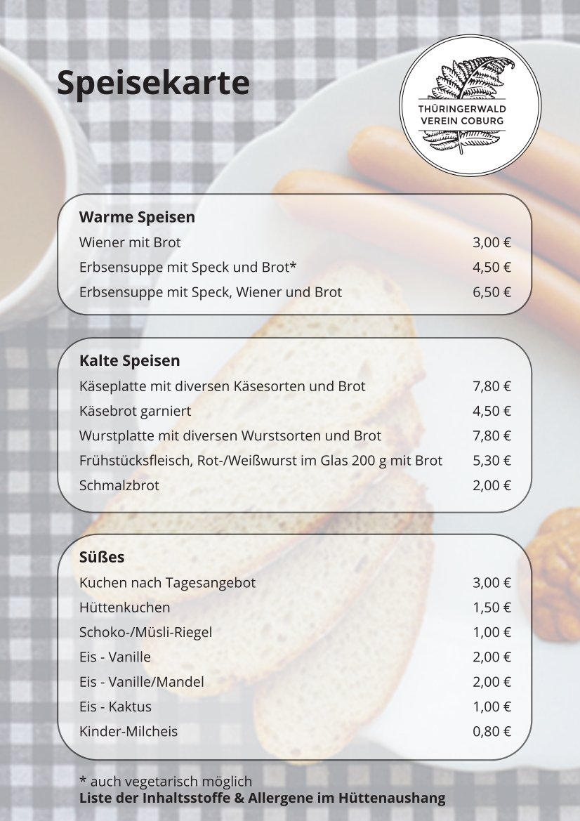 Speisekarte 2025